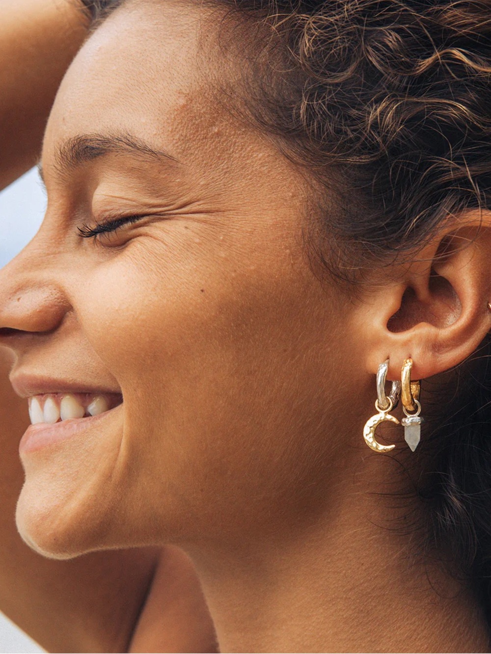 Bahgsu Jewels Charmed Petit Hoops with Silver Wand